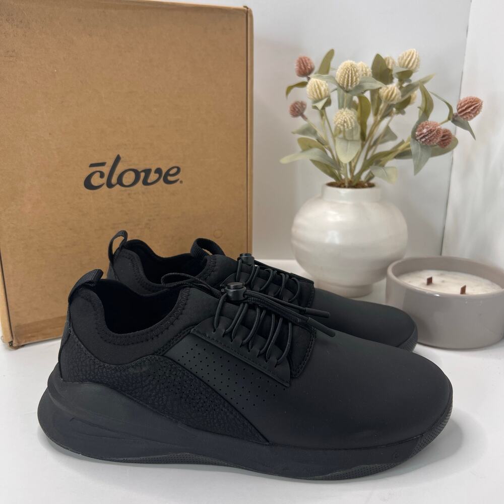 Clove All Black Classic Sneaker Nursing Healthcare Shoes Women's W10.5/M9
